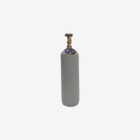 Газовый баллон 5 л для аргона и газовых смесей стальной бесшовный 150 бар с латунным вентилем, новый, серый DIN9 (G3-4) - Cylinder 5 liters 150 bar grey color valve DIN9 (G3-4)